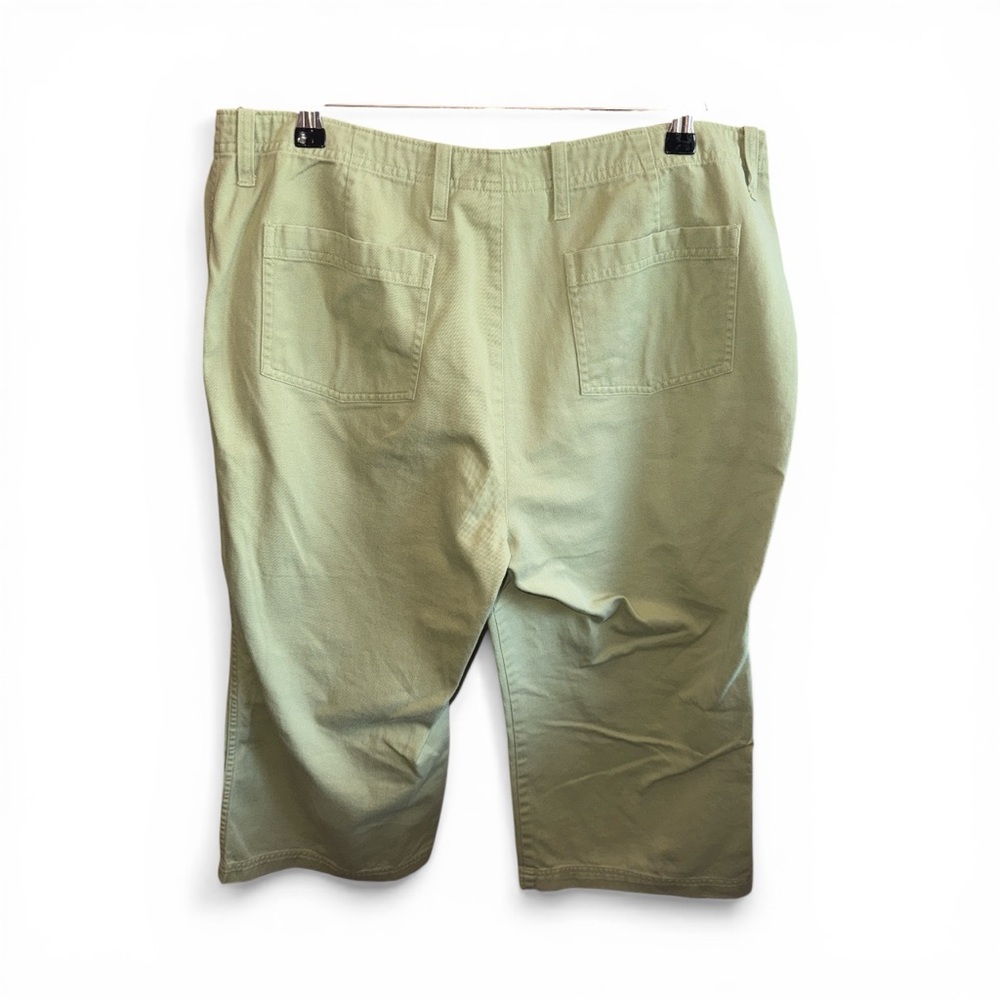 Liz Claiborne Light Green 100% Cotton Capri Utility Style Casual Pants Size 12 - Picture 2 of 5